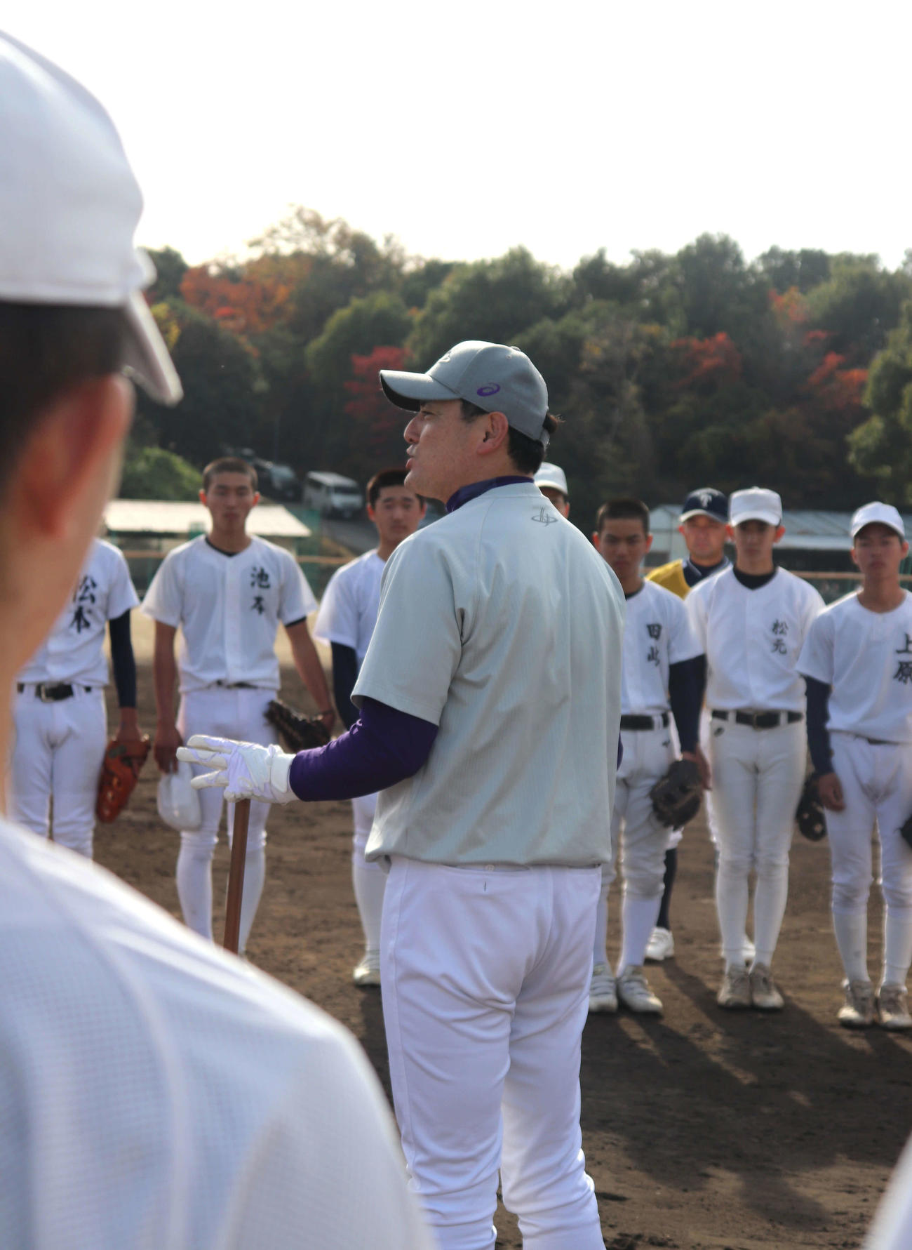 甲子園塾2日目に実技講師を務めた、花巻東（岩手）の佐々木洋監督（撮影・中島麗）