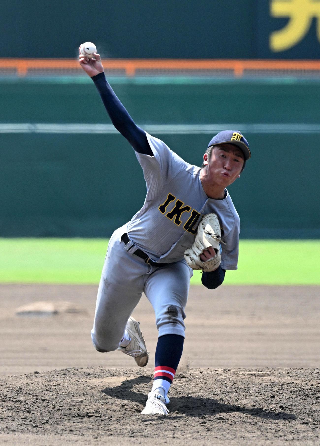 仙台育英・湯田統真（2023年8月撮影）