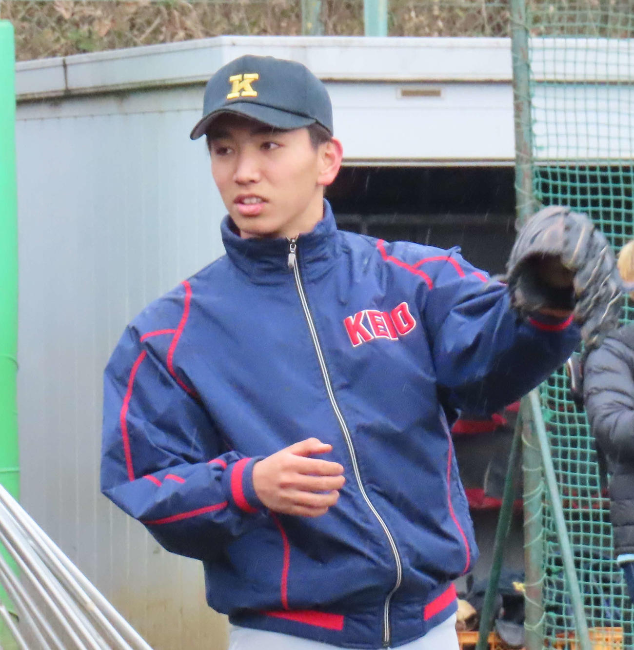 「甲子園夢プロジェクト」の合同練習会に参加した慶応・小宅（撮影・佐瀬百合子）