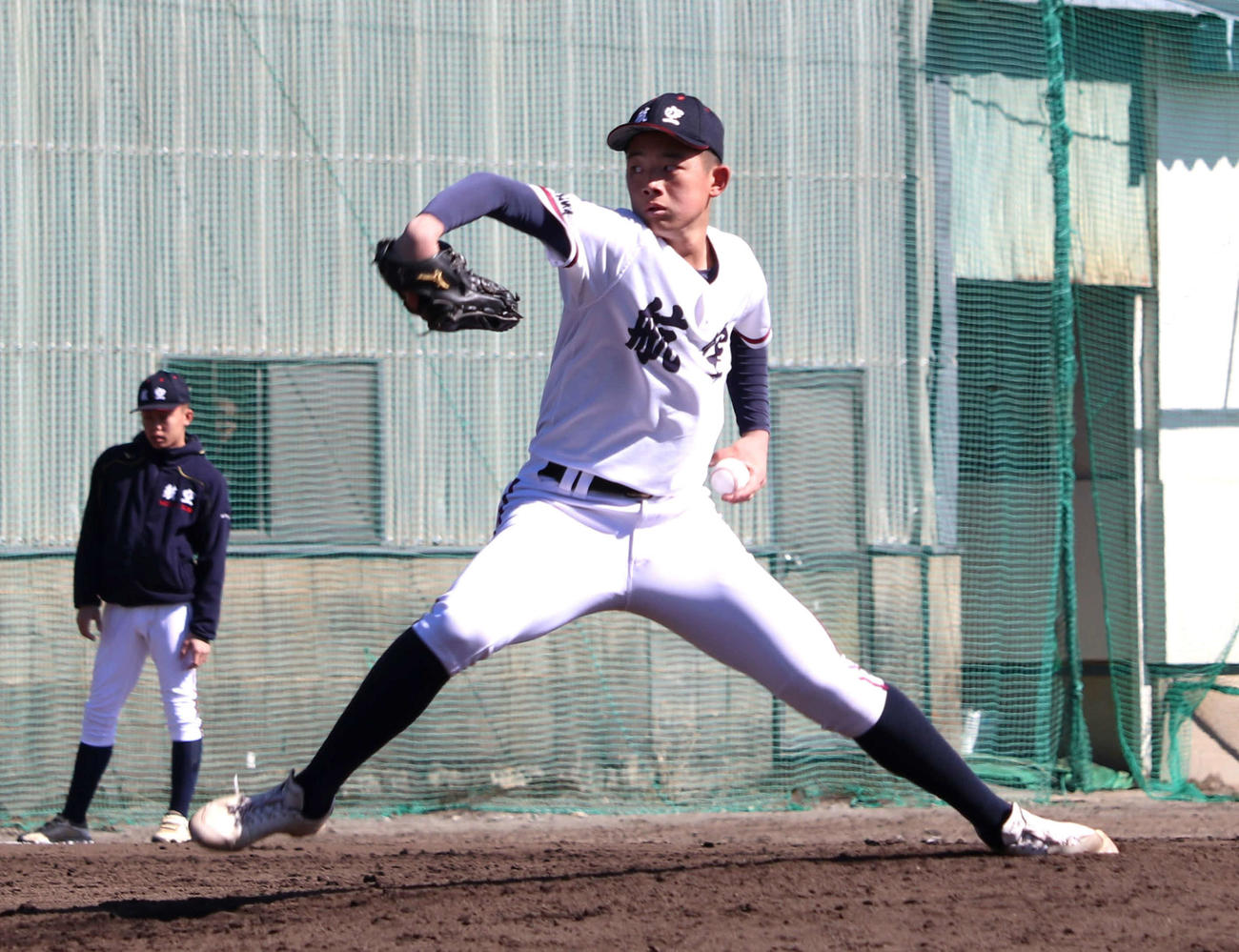 日本航空石川対日本航空　先発した日本航空石川・猶明（撮影・佐瀬百合子）