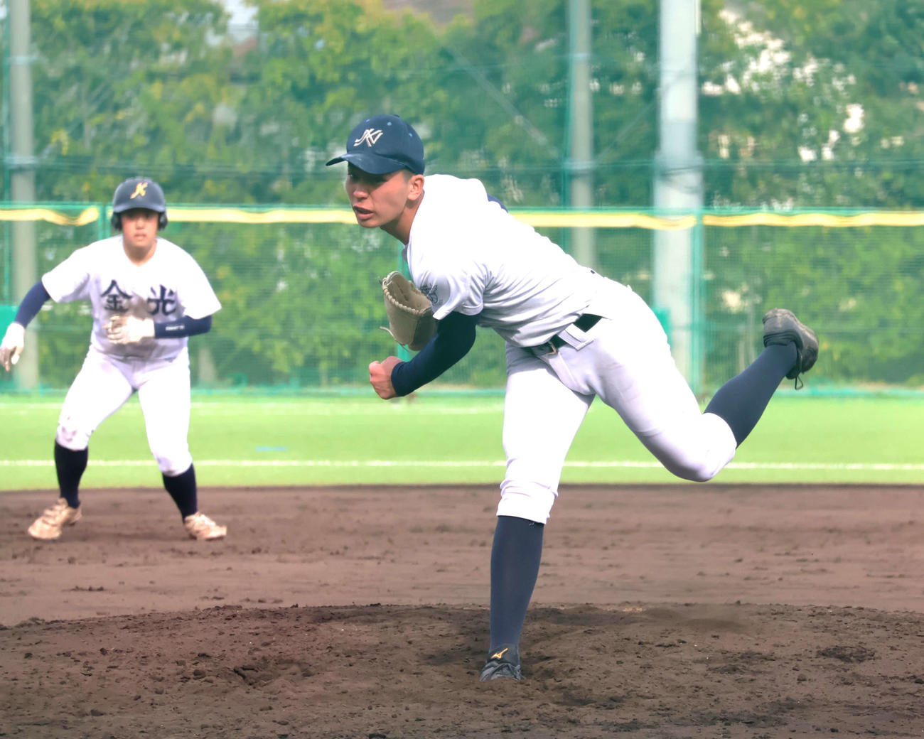 練習試合で先発した、京都外大西のエース田中