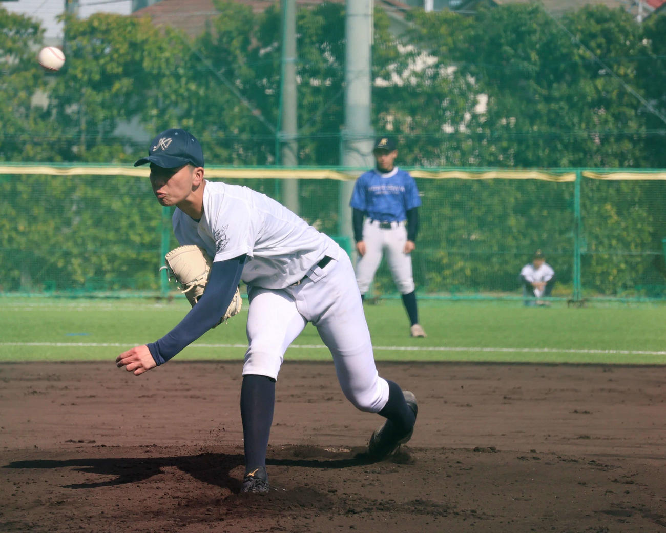 練習試合で先発した、京都外大西のエース田中
