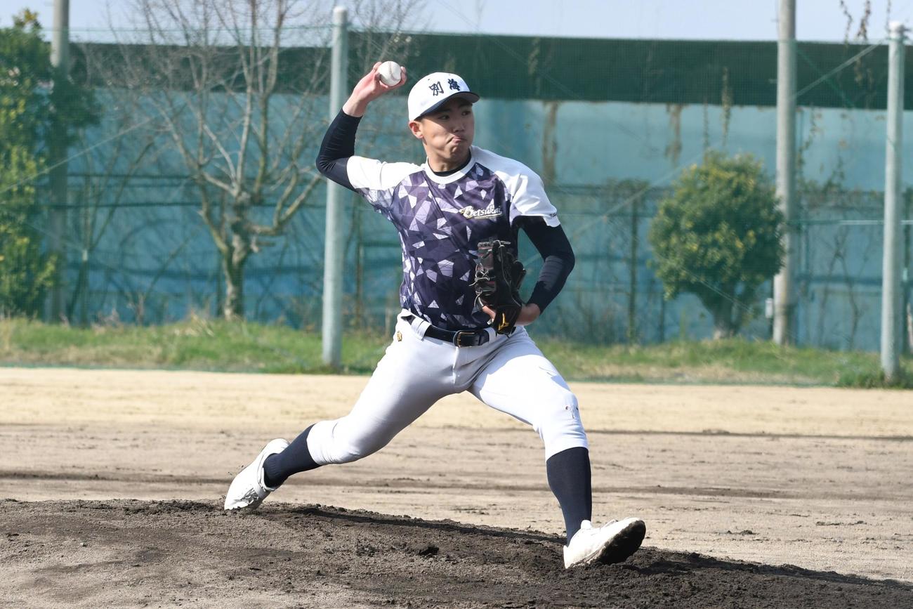練習試合で先発し6回1失点と好投した別海の堺（撮影・石井翔太）