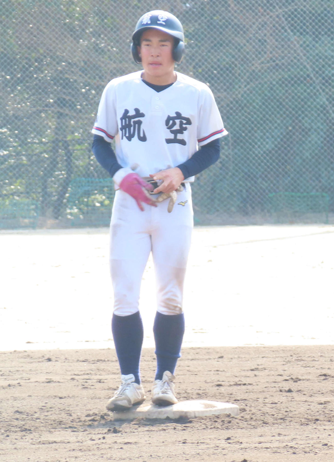 センバツ開幕前最後の対外試合で2試合で計4安打を放った日本航空石川・北岡（撮影・佐瀬百合子）