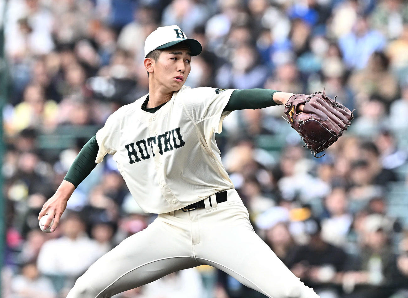 報徳学園対高崎健康福祉大高崎　報徳学園先発の今朝丸（撮影・滝沢徹郎）