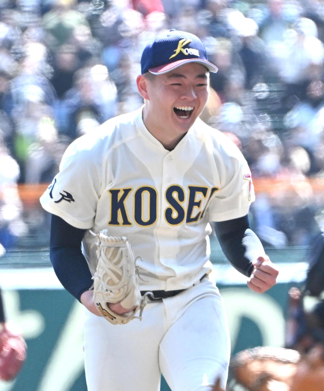 八戸学院光星対関東第一　関東一に勝利し喜ぶ八戸学院光星・岡本琉奨（撮影・石井愛子）