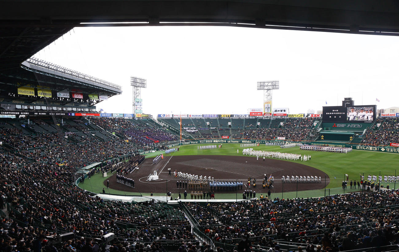 センバツが始まる甲子園球場（撮影・上山淳一）