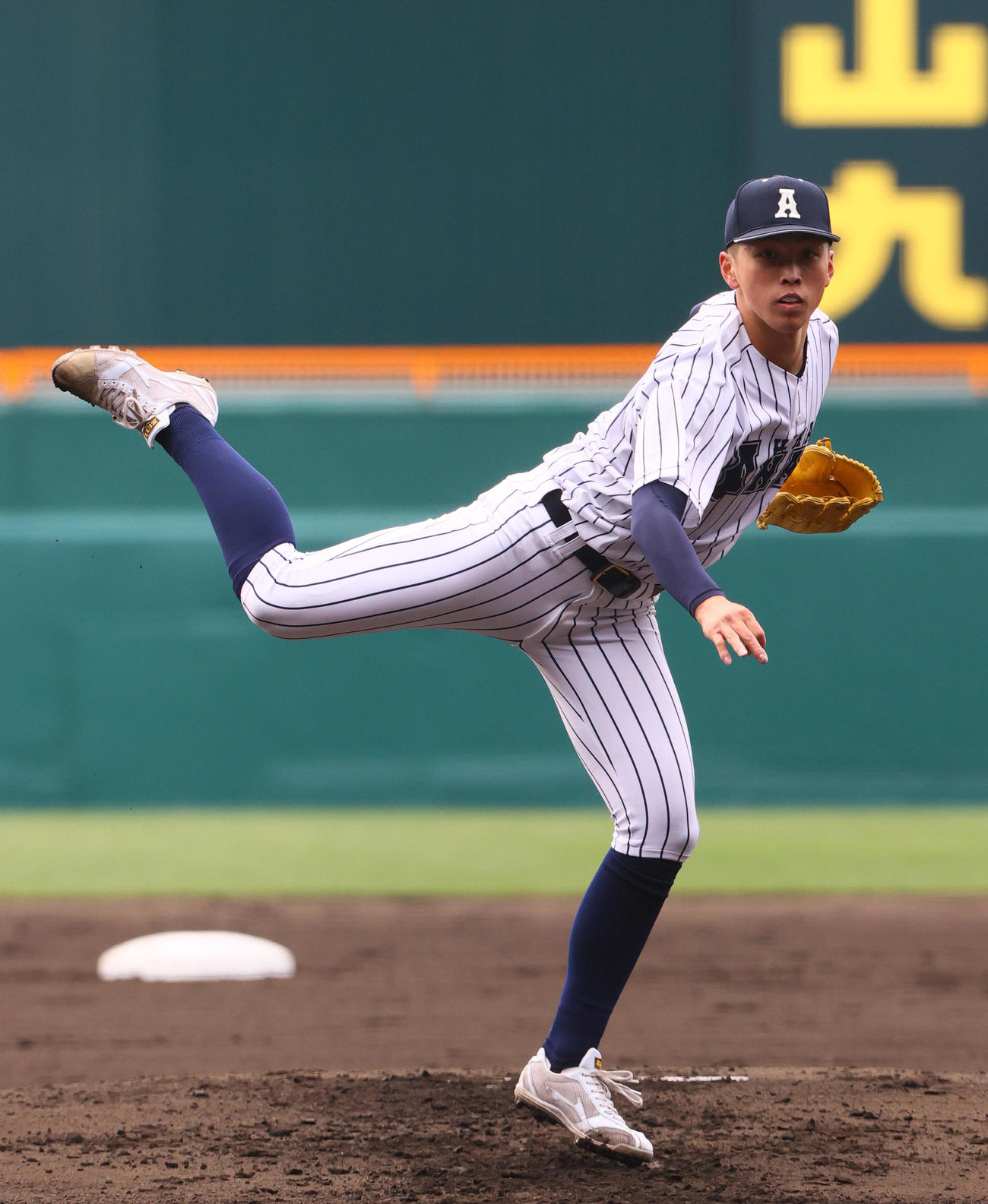 阿南光対豊川　阿南光先発の吉岡（撮影・上山淳一）