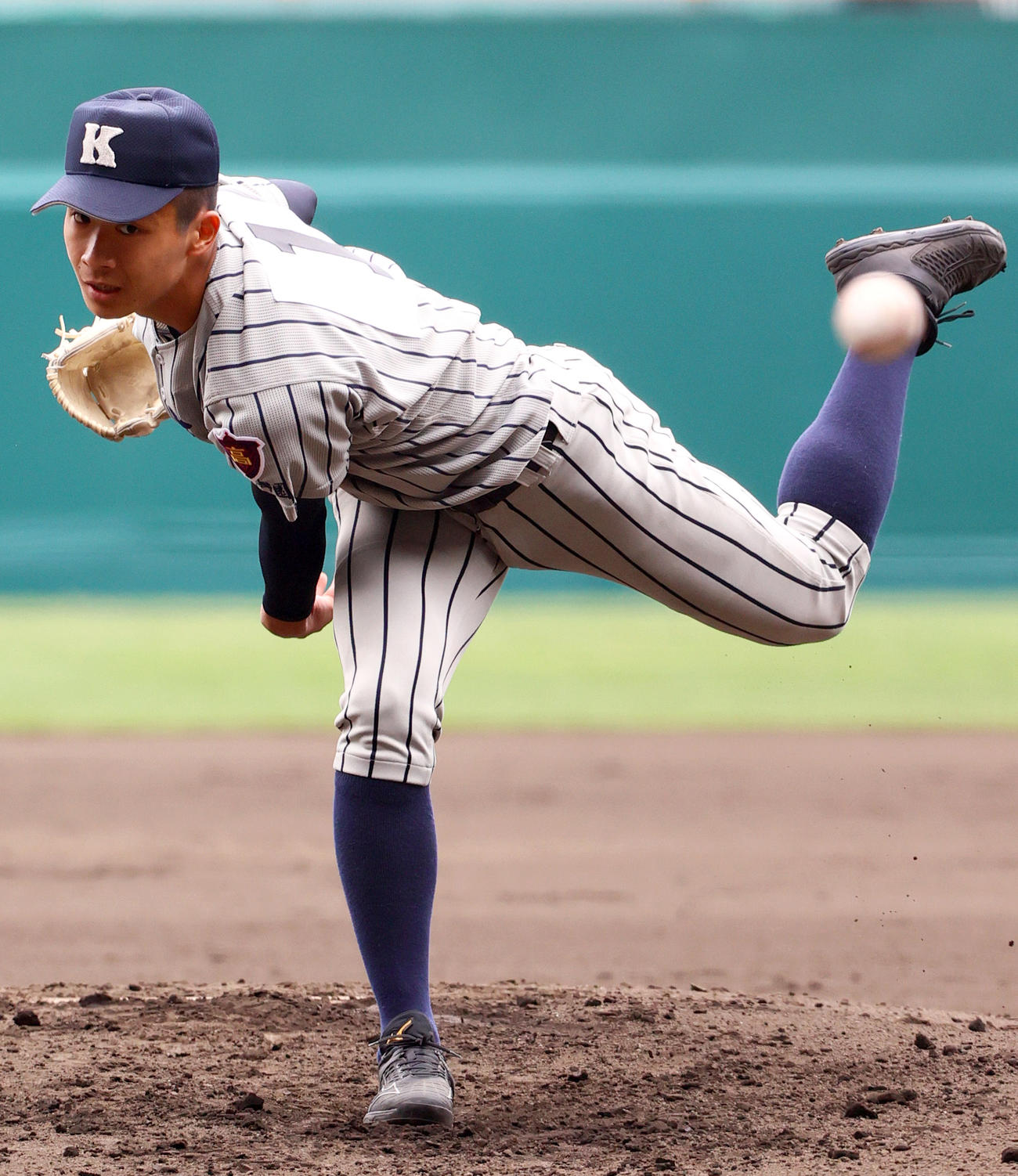 敦賀気比対明豊　敦賀気比先発の竹下（撮影・上山淳一）