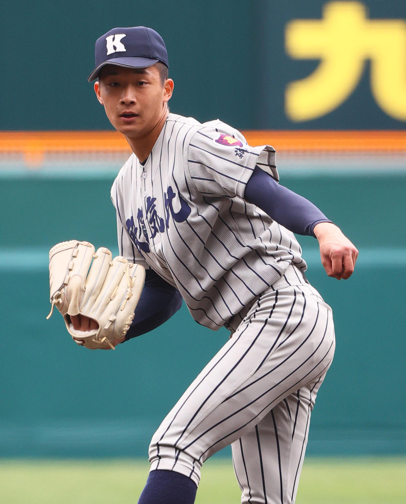 敦賀気比対明豊　敦賀気比先発の竹下（撮影・上山淳一）