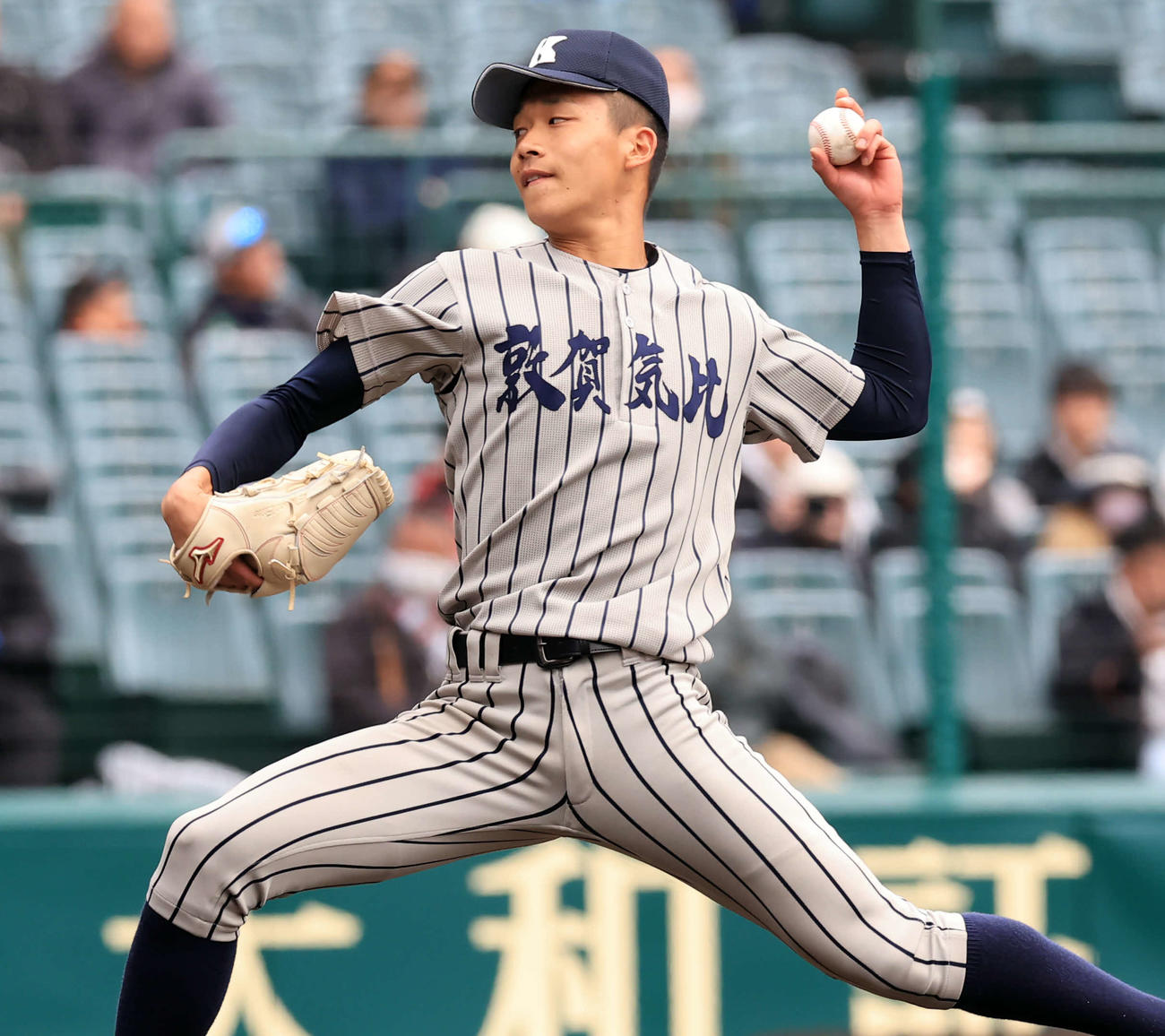 敦賀気比対明豊　敦賀気比先発の竹下（撮影・浅見桂子）
