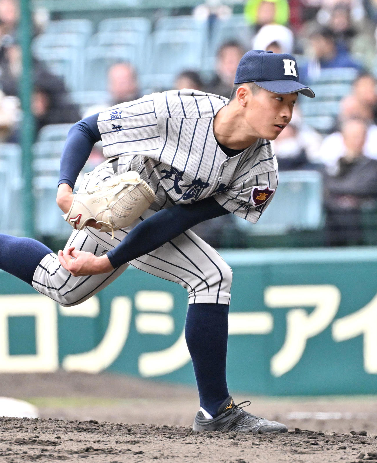 敦賀気比対明豊　敦賀気比先発の竹下海斗（撮影・石井愛子）