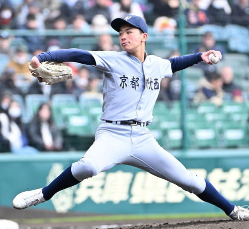 京都外大西対山梨学院 京都外大西先発の田中遥音(撮影・石井愛子)