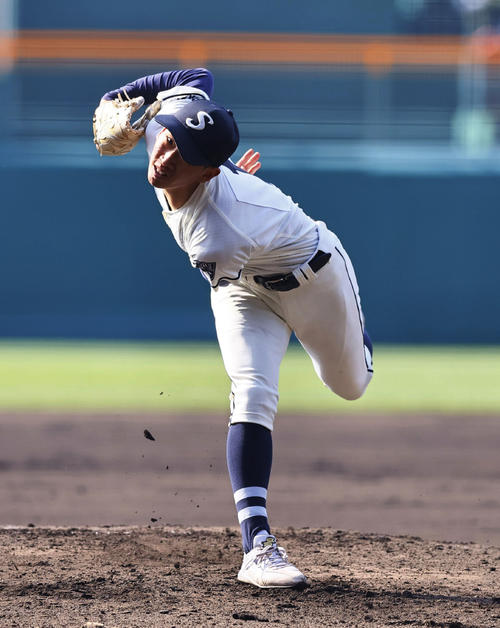 第96回選抜高校野球大会・3日目 創志学園対別海 別海戦に先発した創志学園山口(撮影・藤尾明華)