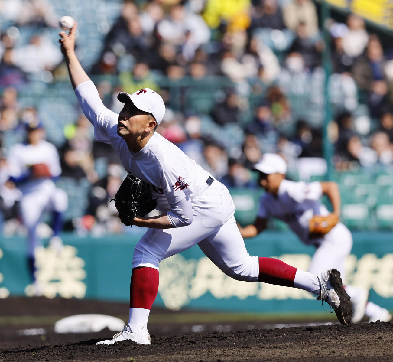 耐久対中央学院　中央学院戦に先発した耐久冷水（撮影・藤尾明華）