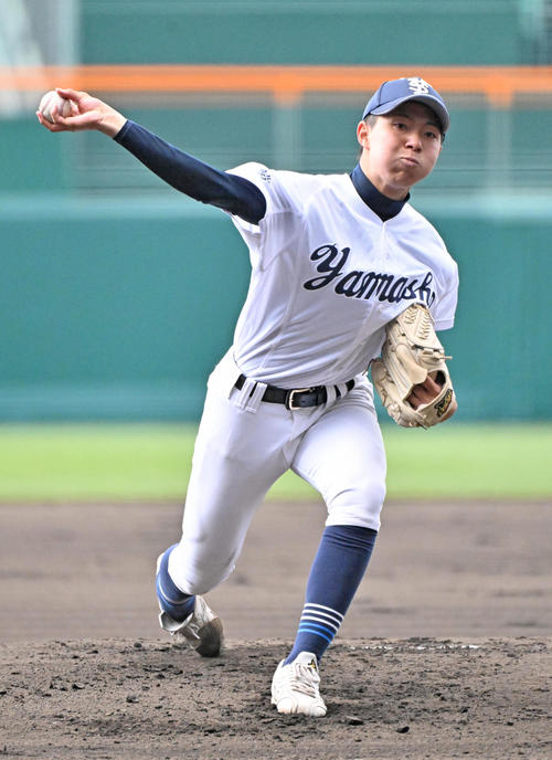 宇治山田商-東海大福岡 宇治山田商先発の加古真大(撮影・石井愛子)