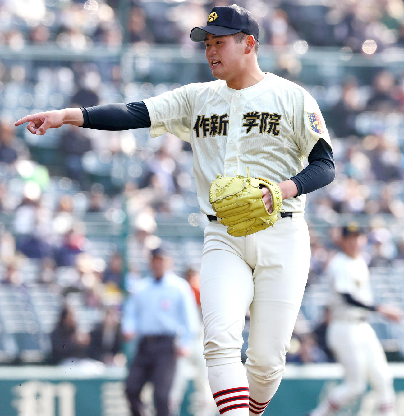 作新学院対神村学園　作新学院先発の小川哲（撮影・上山淳一）