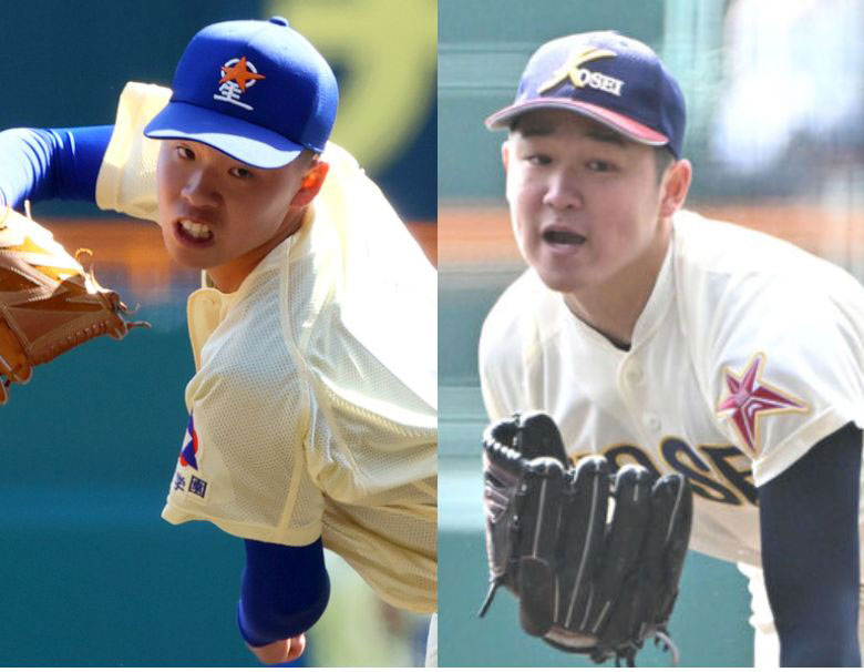 星稜・佐宗翼（左）と八戸学院光星・洗平比呂