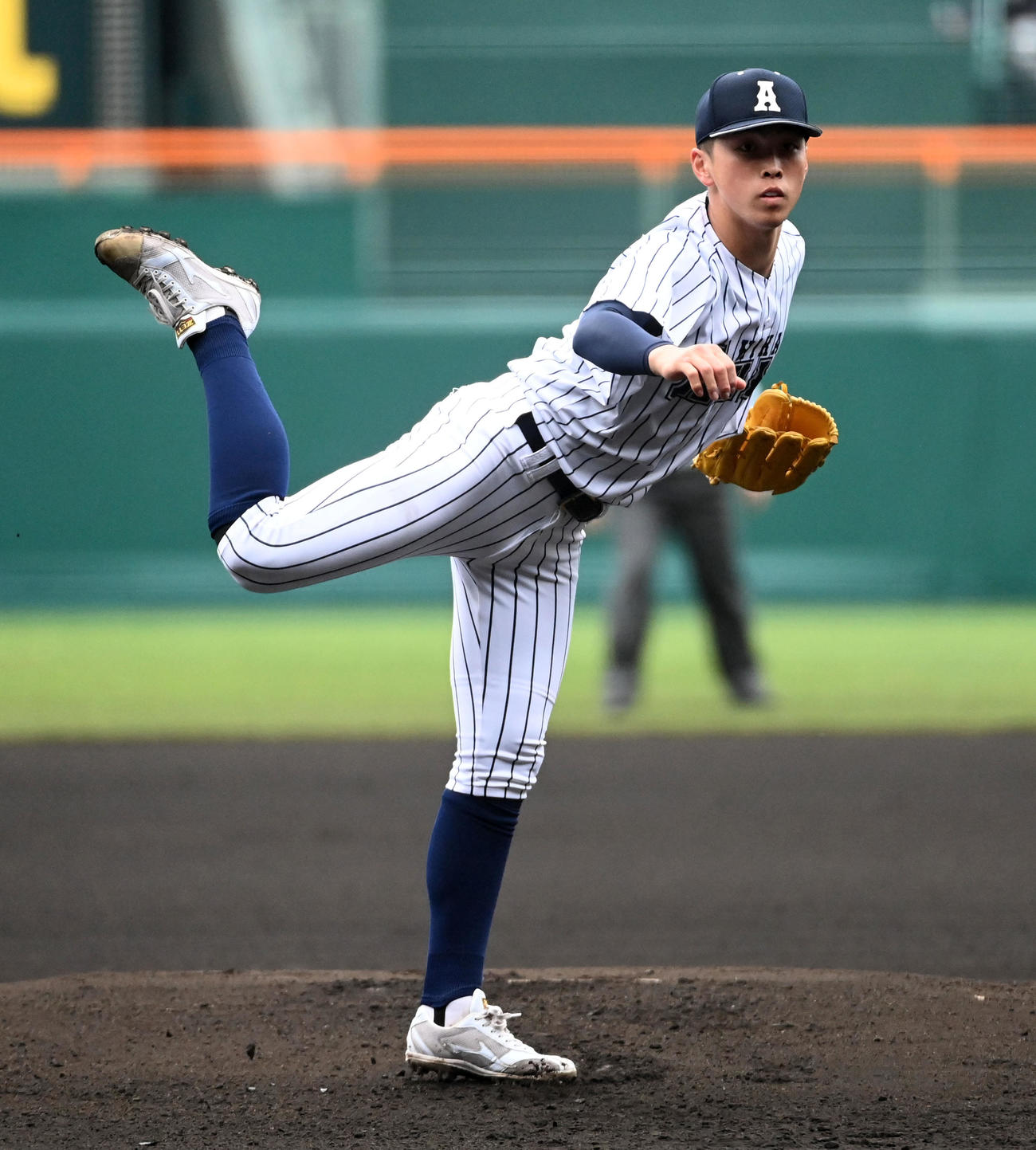 熊本国府対阿南光　阿南光先発の吉岡暖（撮影・前岡正明）