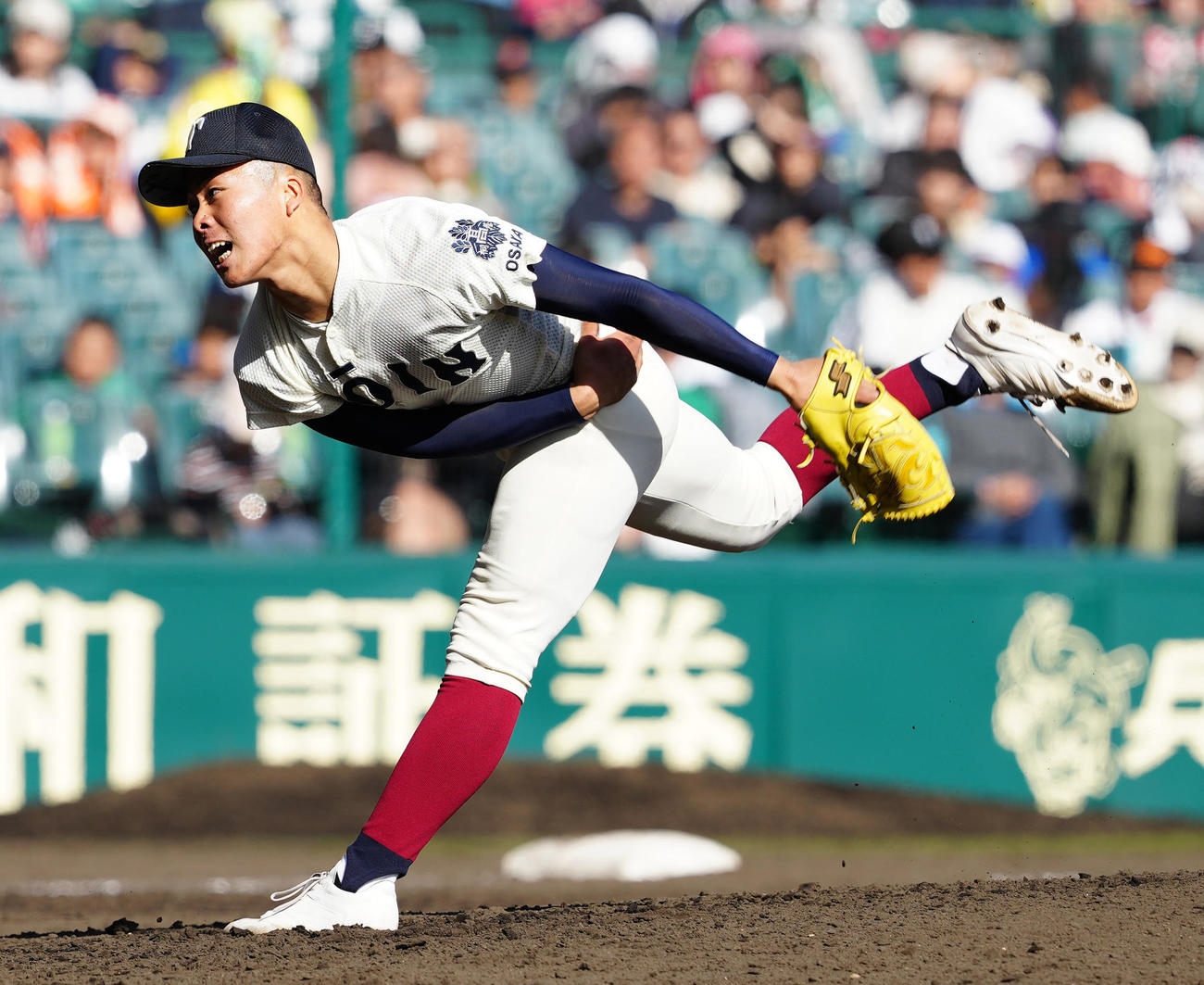 神村学園対大阪桐蔭　大阪桐蔭2番手の中野（撮影・江口和貴）
