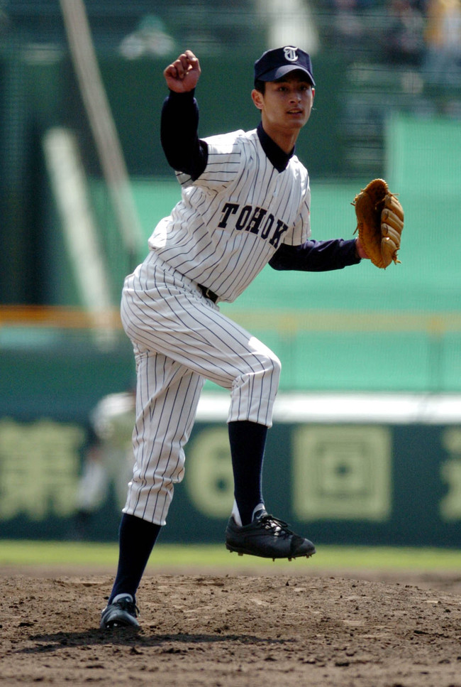 04年3月25日、第76回選抜高校野球１回戦の熊本工戦でノーヒットノーランを達成した東北・ダルビッシュ有