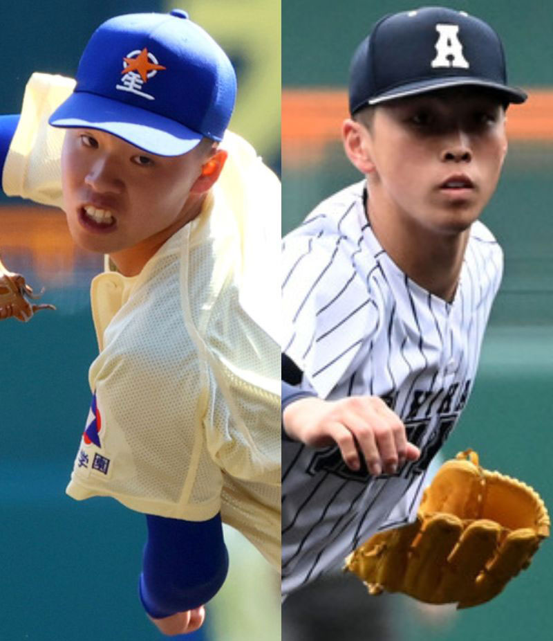 星稜・佐宗翼（左）と阿南光・吉岡暖