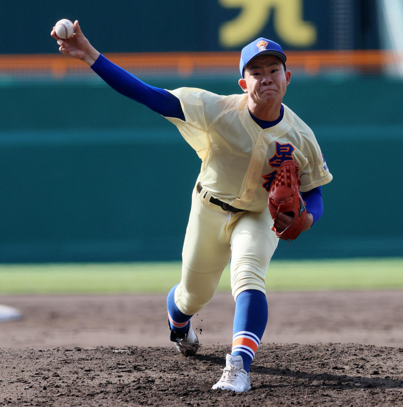 星稜対阿南光　阿南光戦に先発する戸田（撮影・加藤哉）