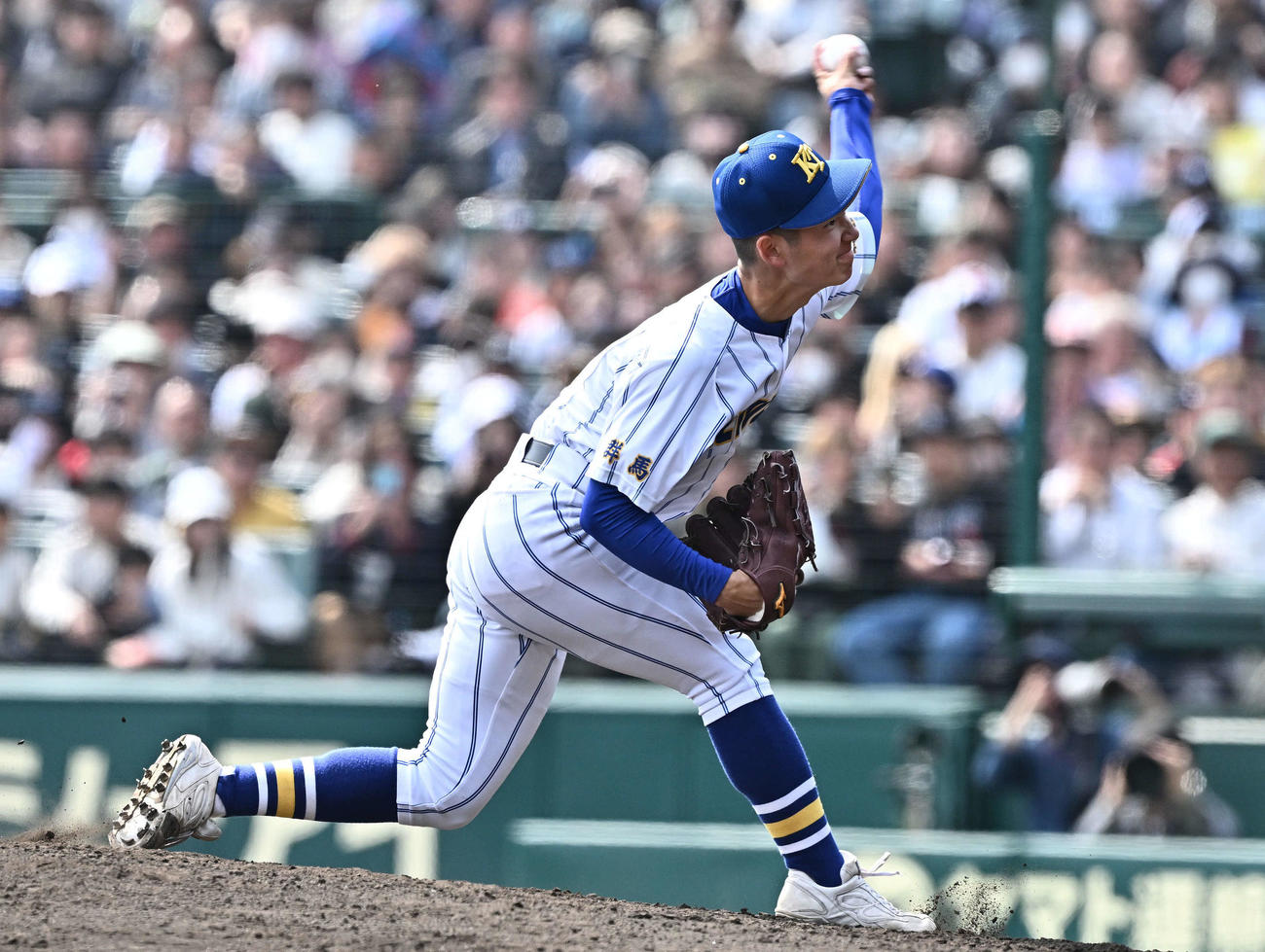 報徳学園対高崎健康福祉大高崎　高崎健康福祉大高崎2番手の佐藤（撮影・滝沢徹郎）