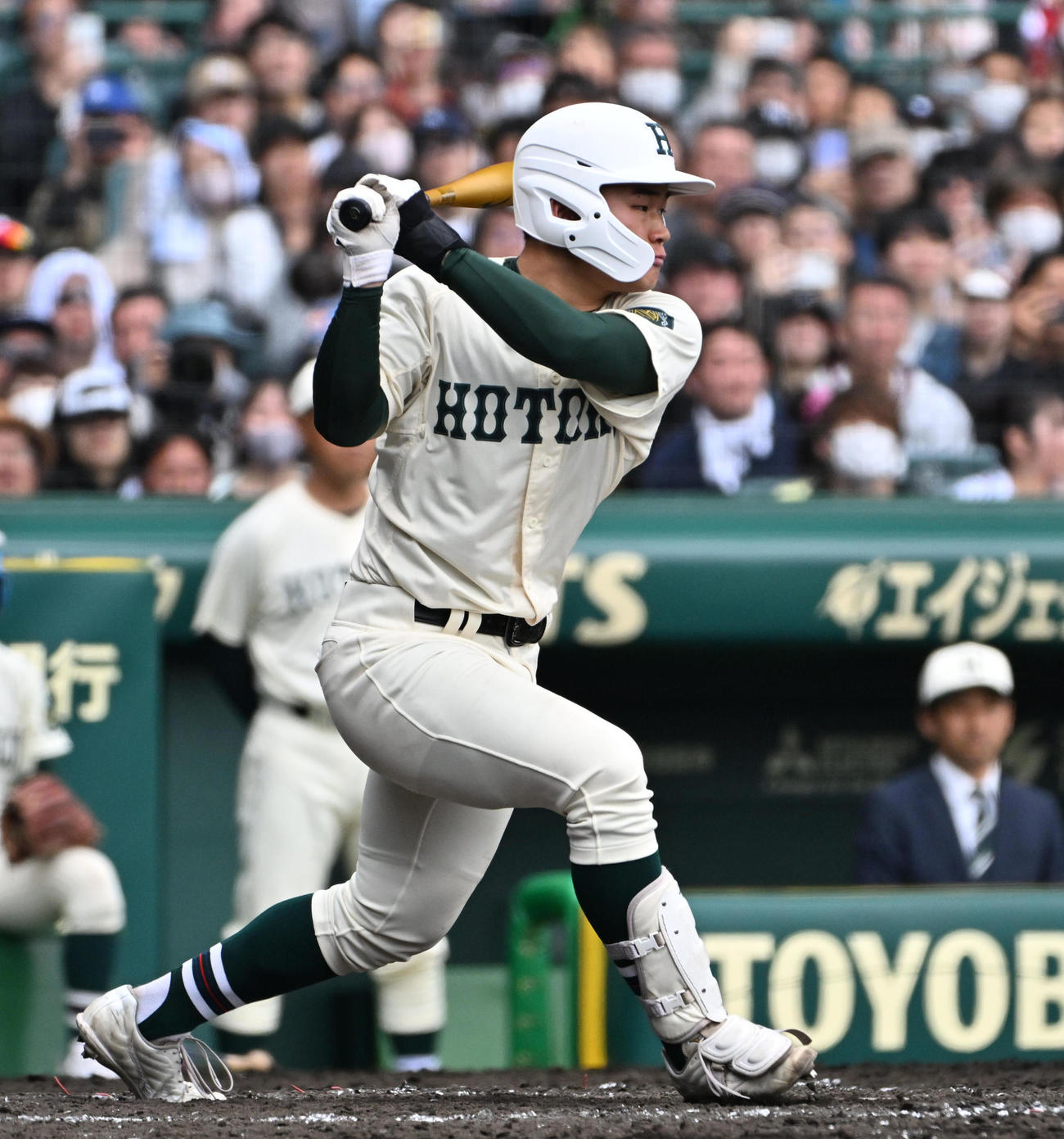 報徳学園対高崎健康福祉大高崎　5回表報徳学園2死満塁、斎藤は遊ゴロに倒れる（撮影・石井愛子）