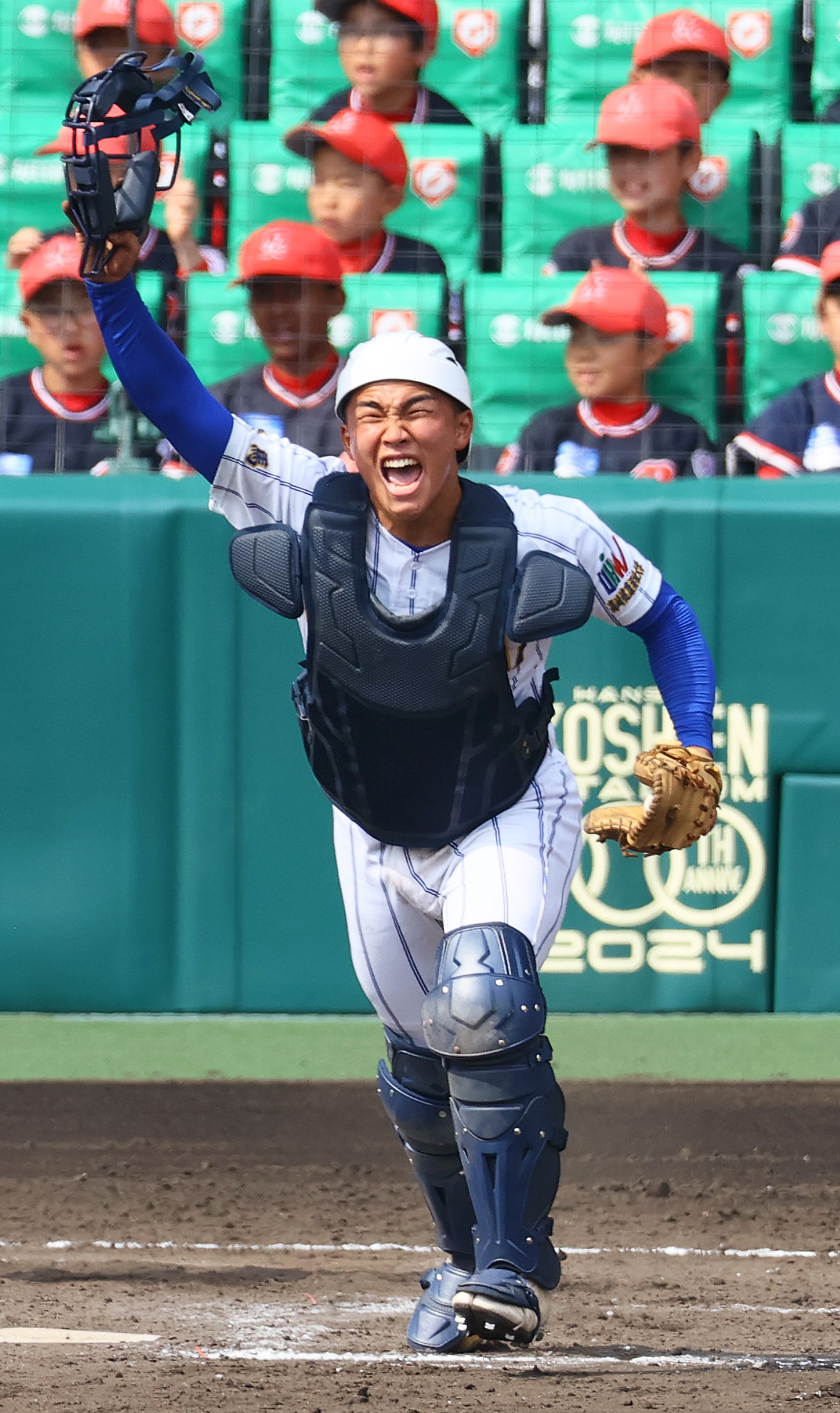 報徳学園対高崎健康福祉大高崎　優勝を決め歓喜する高崎健康福祉大高崎の箱山主将（撮影・上山淳一）
