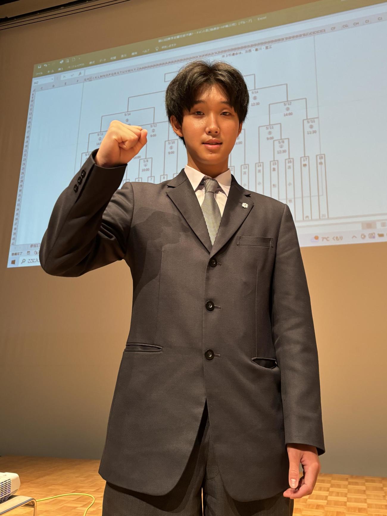 4年ぶりの単独出場を果たしたえりもの斉藤主将（撮影・石井翔太）
