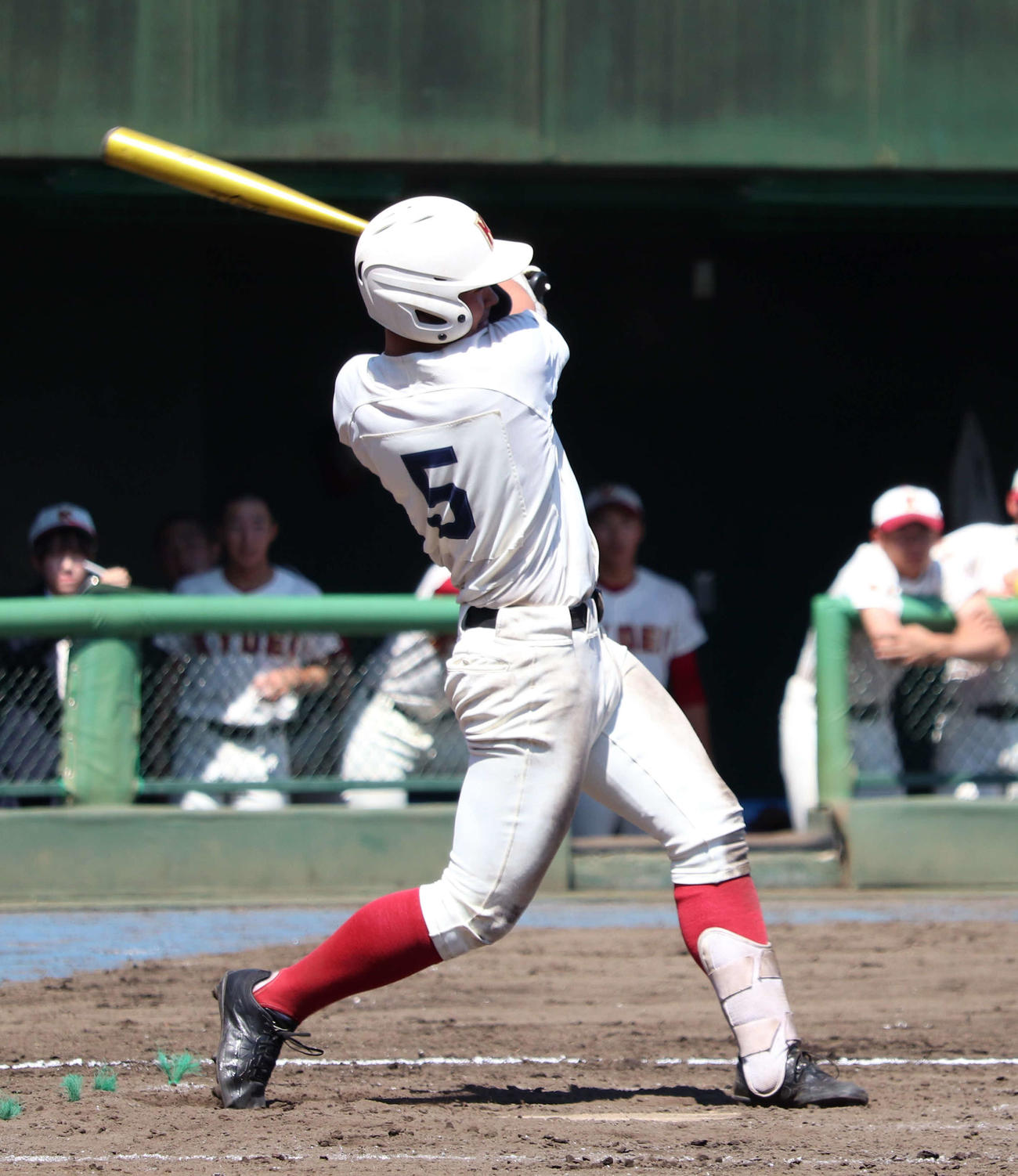 川口工対春日部共栄　2安打3打点を挙げた春日部共栄・平尾（撮影・佐瀬百合子）