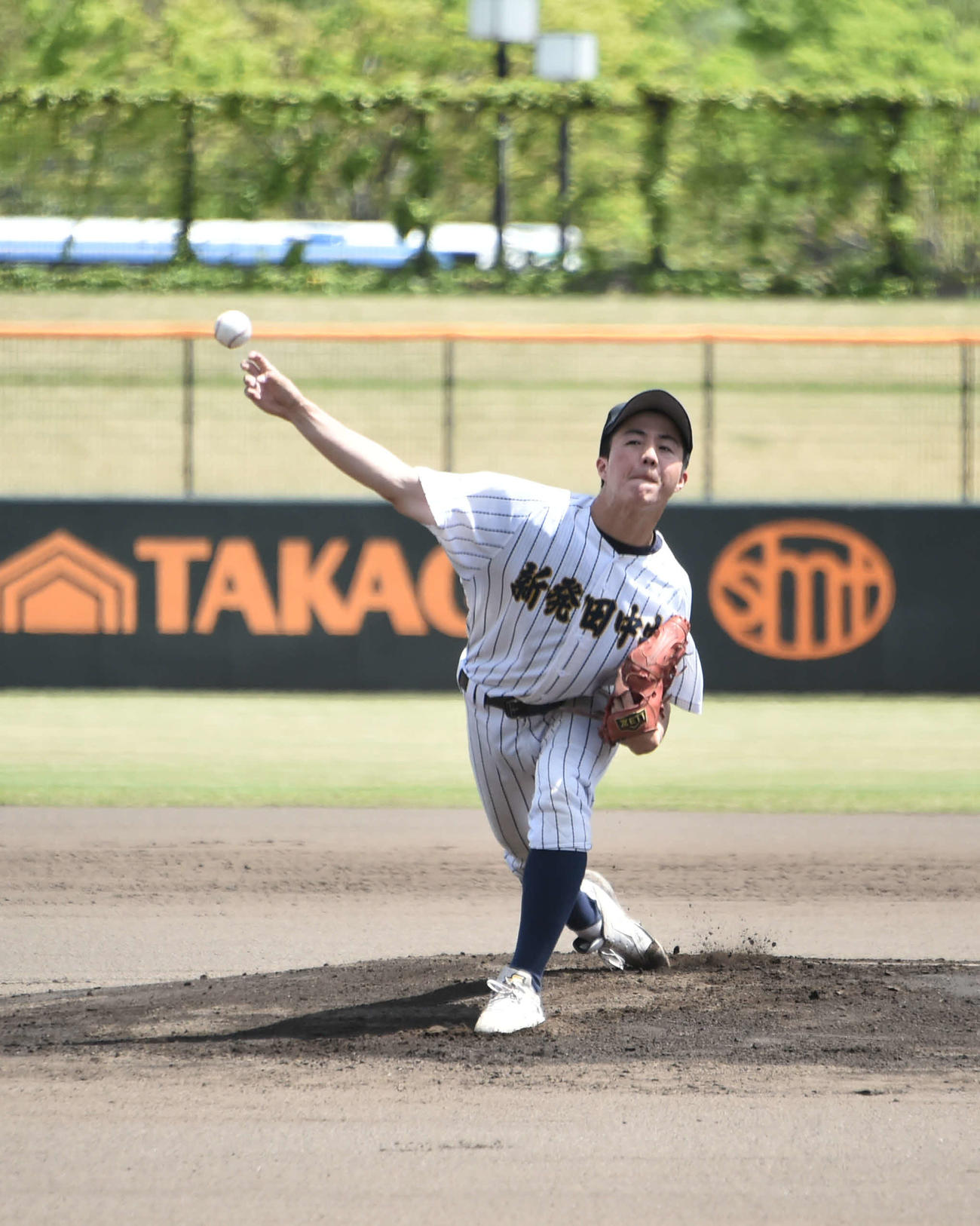 新発田中央の小林は公式戦初登板で5回2安打無失点、8奪三振の好投