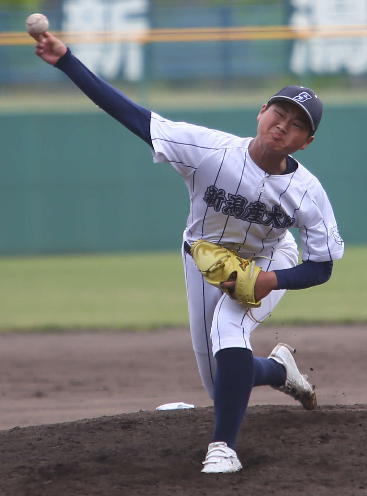 新潟産大付対十日町　新潟産大付の上野投手は公式戦初登板、初完封