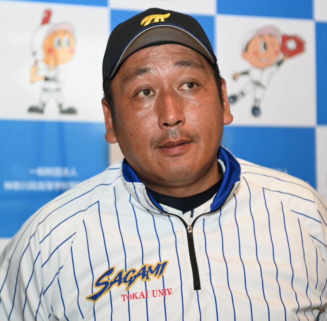 桐光対東海大相模　記者の質問に答える東海大相模の原監督（撮影・たえ見朱実）
