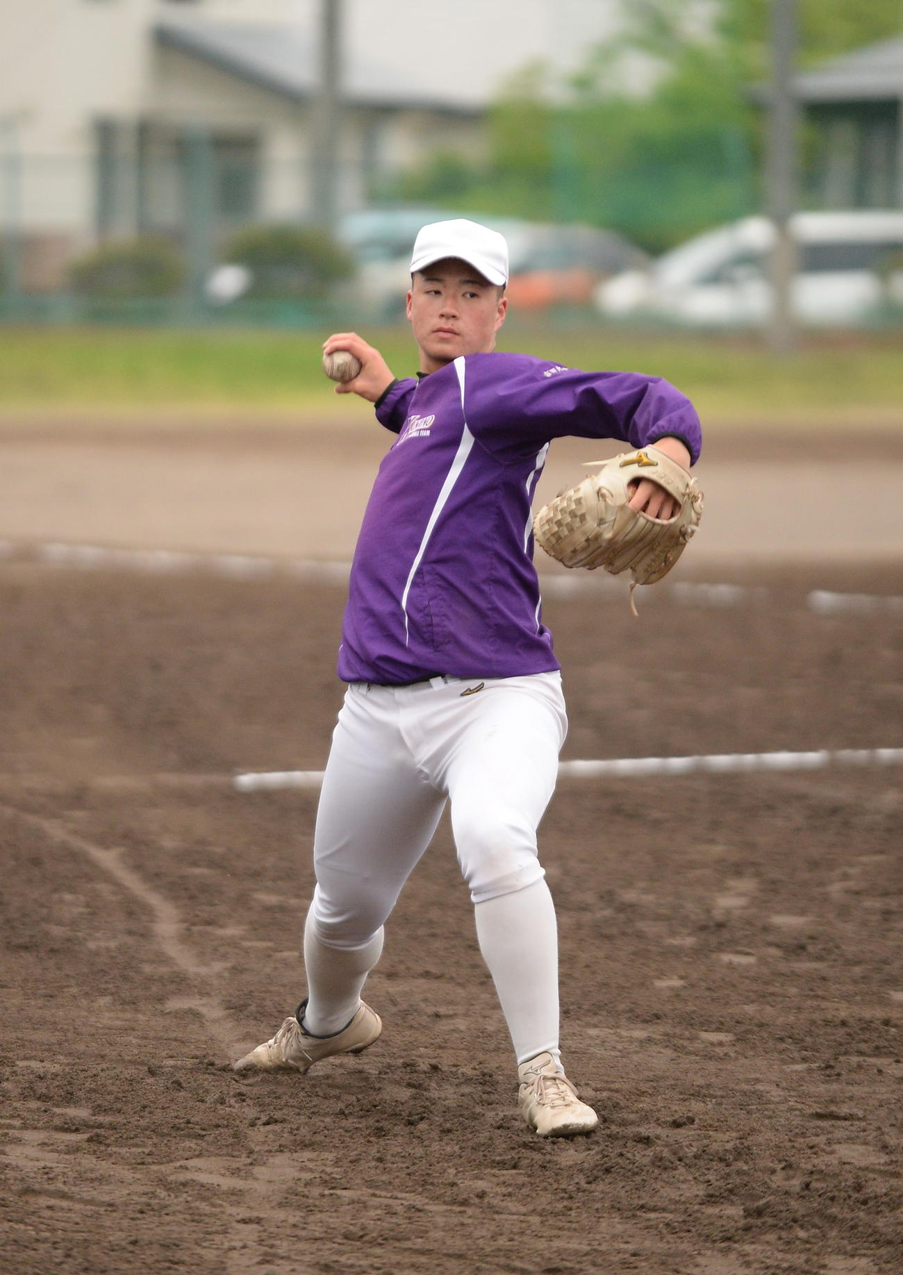 最速145キロエース右腕の金足農・吉田大（2024年5月8日撮影）