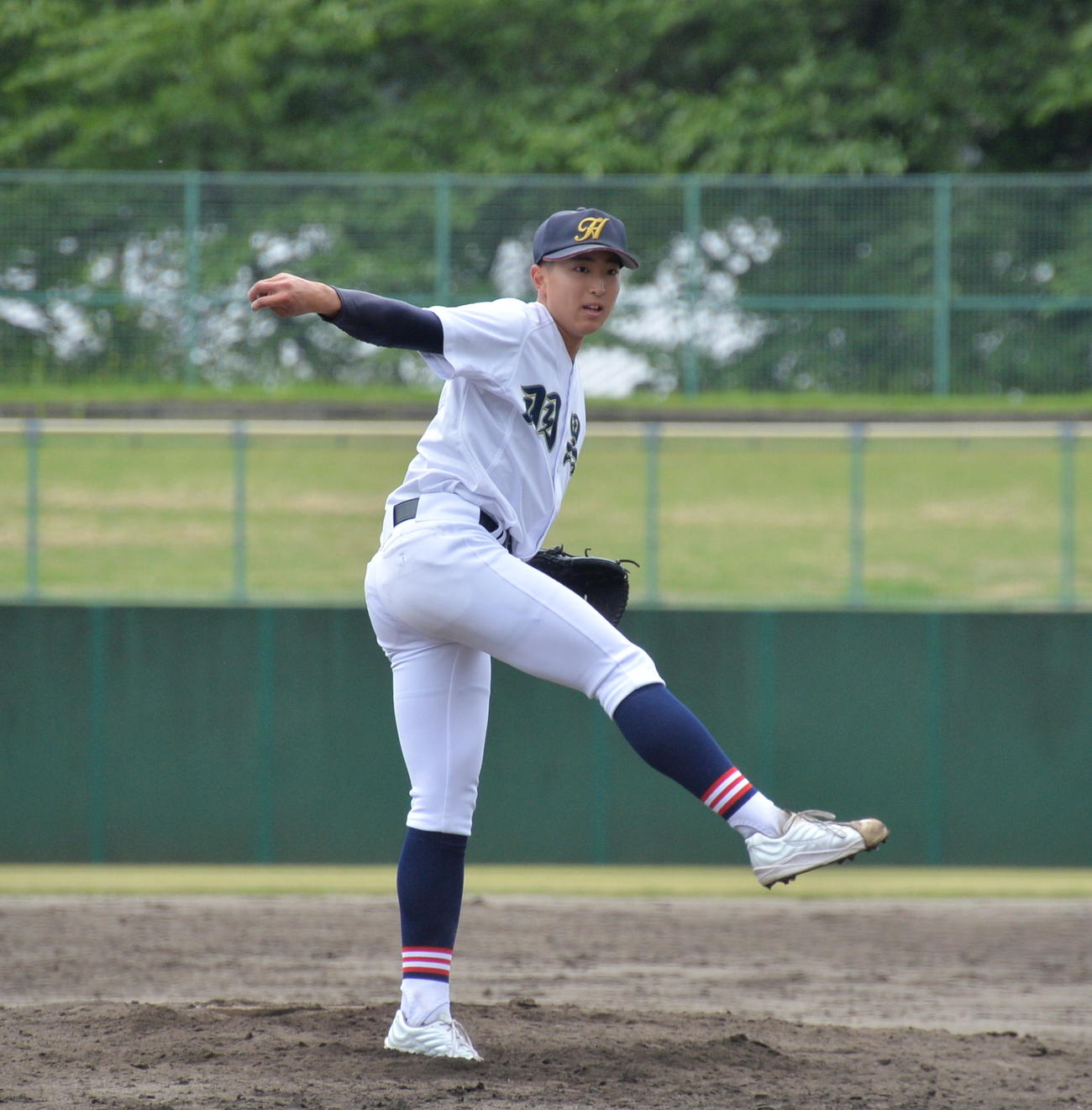 羽黒対山形中央　6回1失点と好投した羽黒・曽我（撮影・濱本神威）