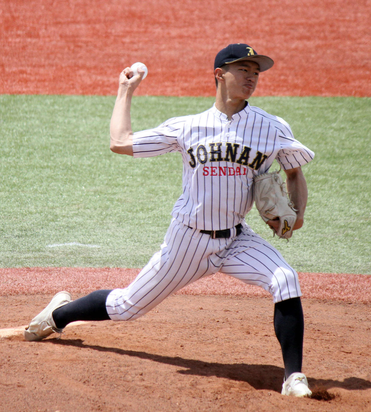仙台城南対仙台　2安打完封で勝利に導いた仙台城南・小塚（撮影・木村有優）