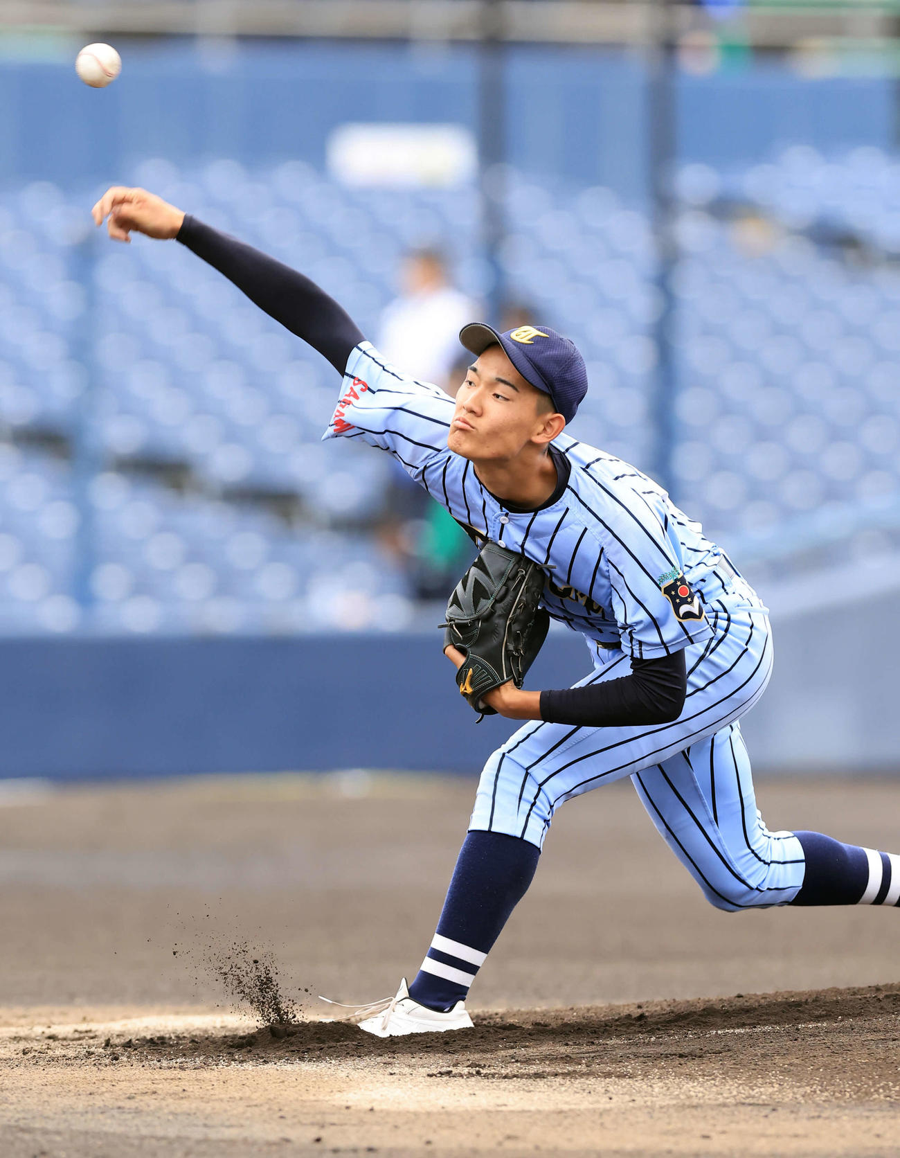 白鴎大足利対東海大相模　力投する東海大相模の福田（撮影・浅見桂子）