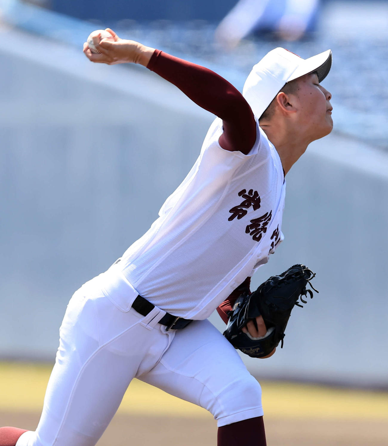 常総学院対健大高崎　力投する常総学院・大川（撮影・浅見桂子）