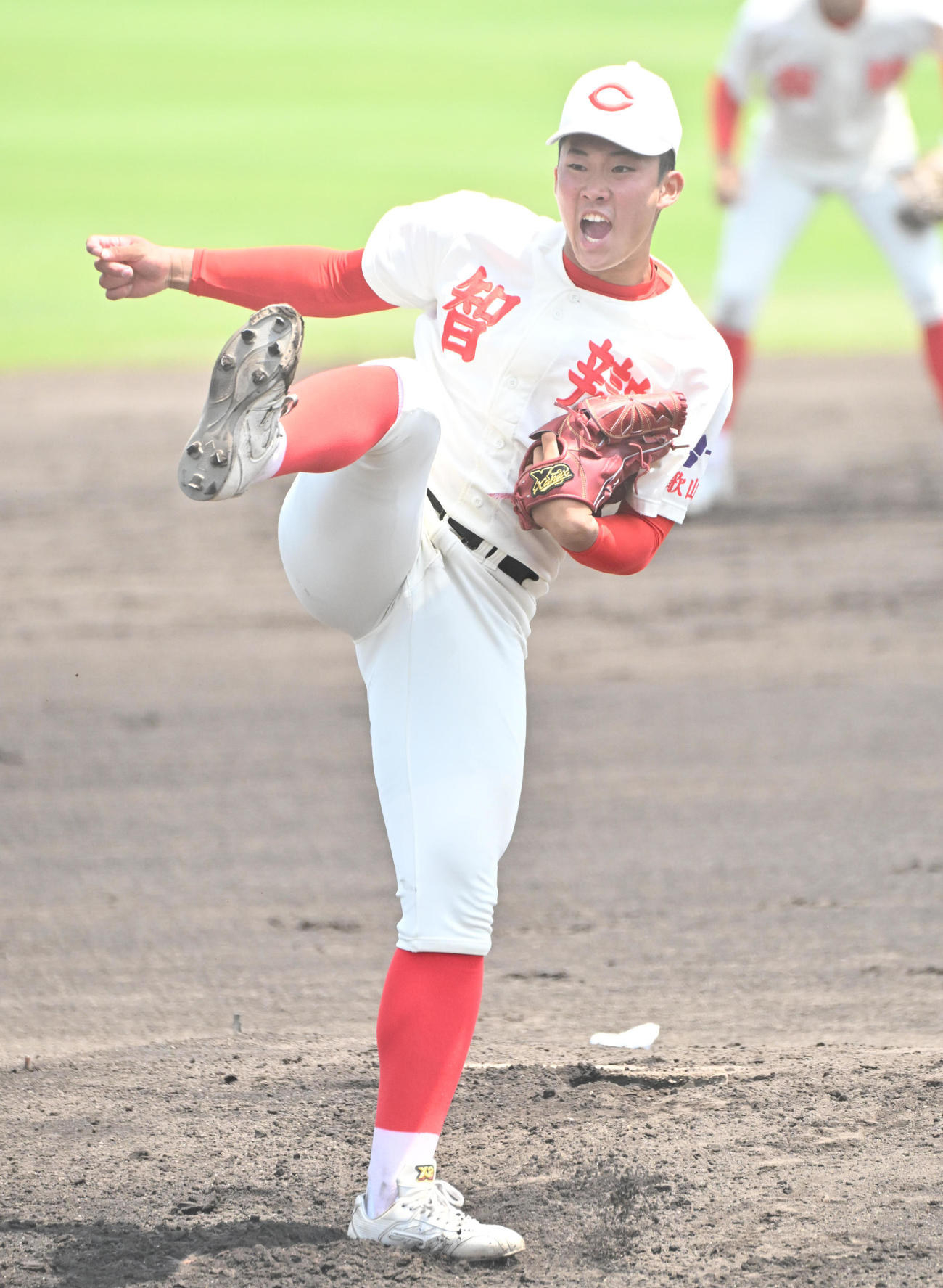 滋賀学園対智弁和歌山　智弁和歌山先発の渡辺颯人（撮影・石井愛子）