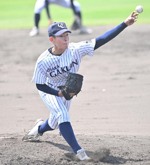大院対須磨　大院先発の前川琉人（撮影・石井愛子）