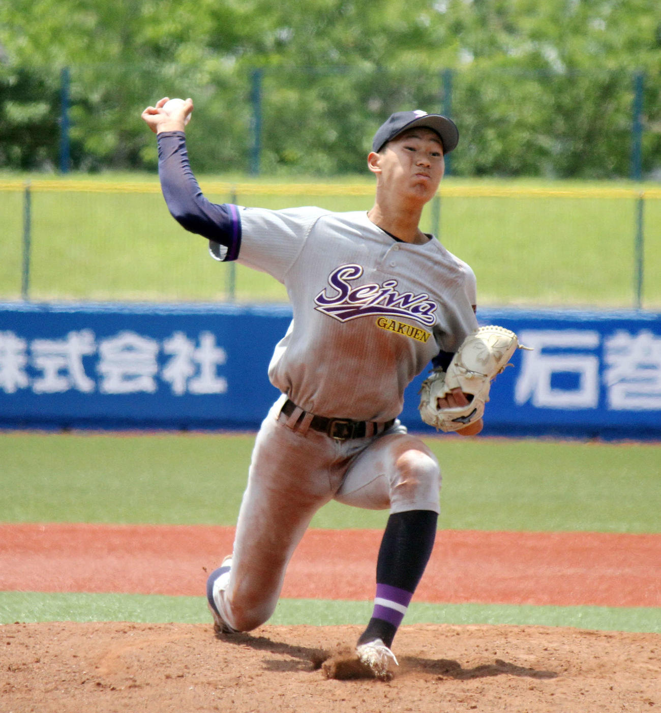 東北学院榴ケ岡対聖和学園　先発し8回1失点の好投で東北大会出場に導いた聖和学園・千葉（撮影・木村有優）