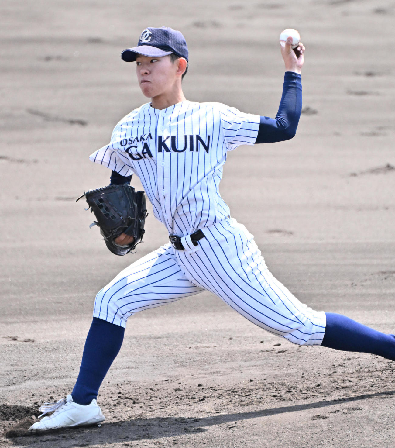 須磨翔風対大院大高　大院大高先発の前川琉人（撮影・石井愛子）