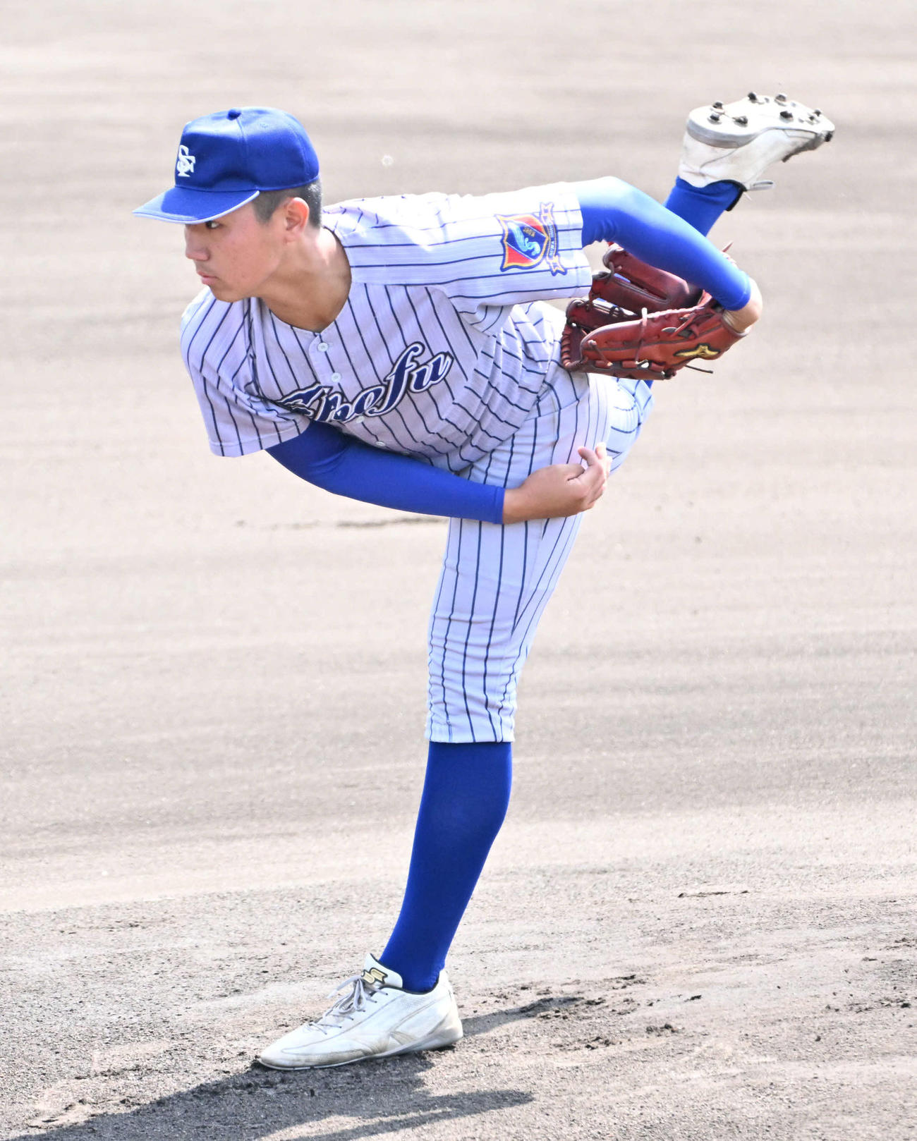 大院大高対須磨翔風　須磨翔風先発の槙野遥斗（撮影・石井愛子）