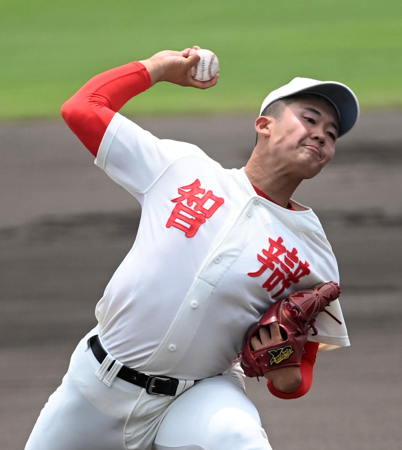 智弁和歌山対京都国際　智弁和歌山先発の渡辺（撮影・前岡正明）