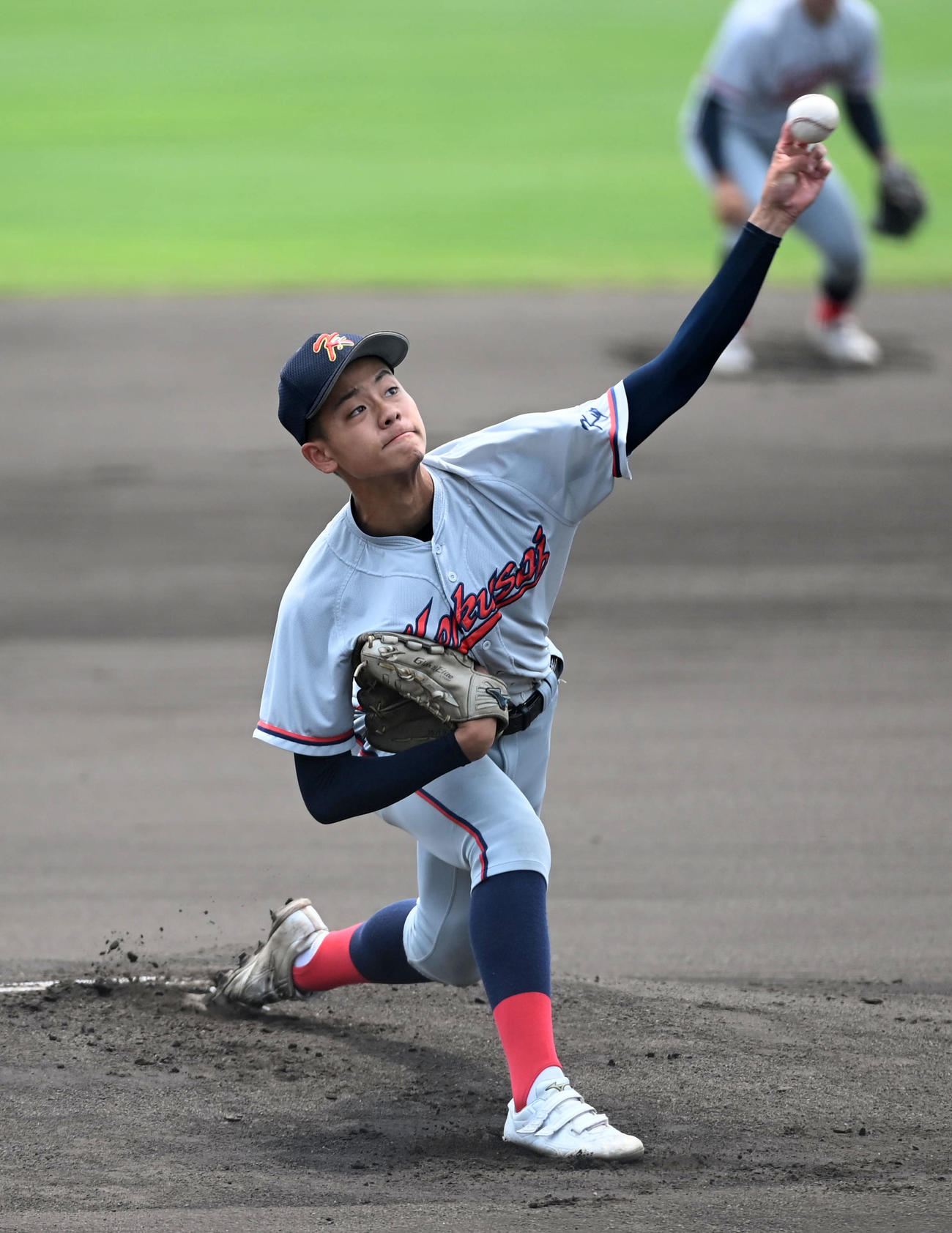 智弁和歌山対京都国際　京都国際先発の西村（撮影・前岡正明）