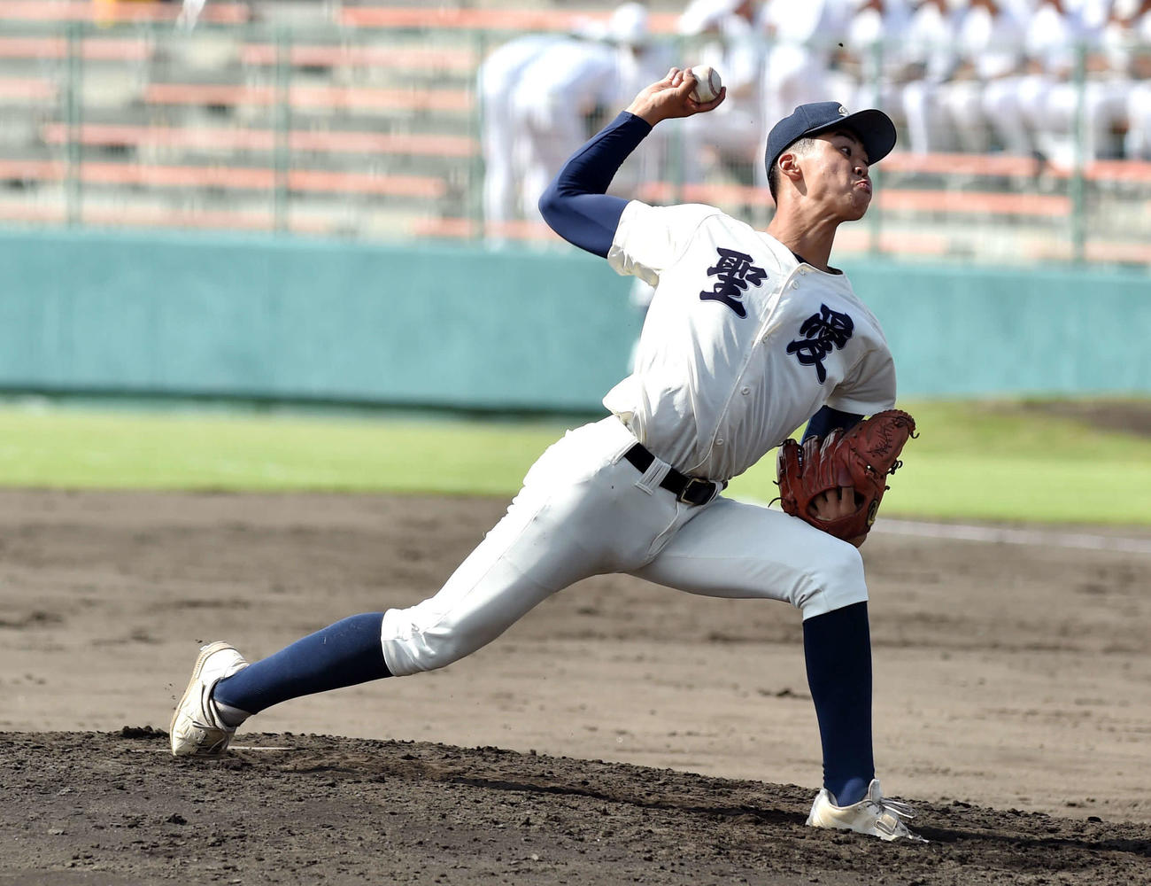 力投する弘前学院聖愛・吹田志道（2023年撮影）