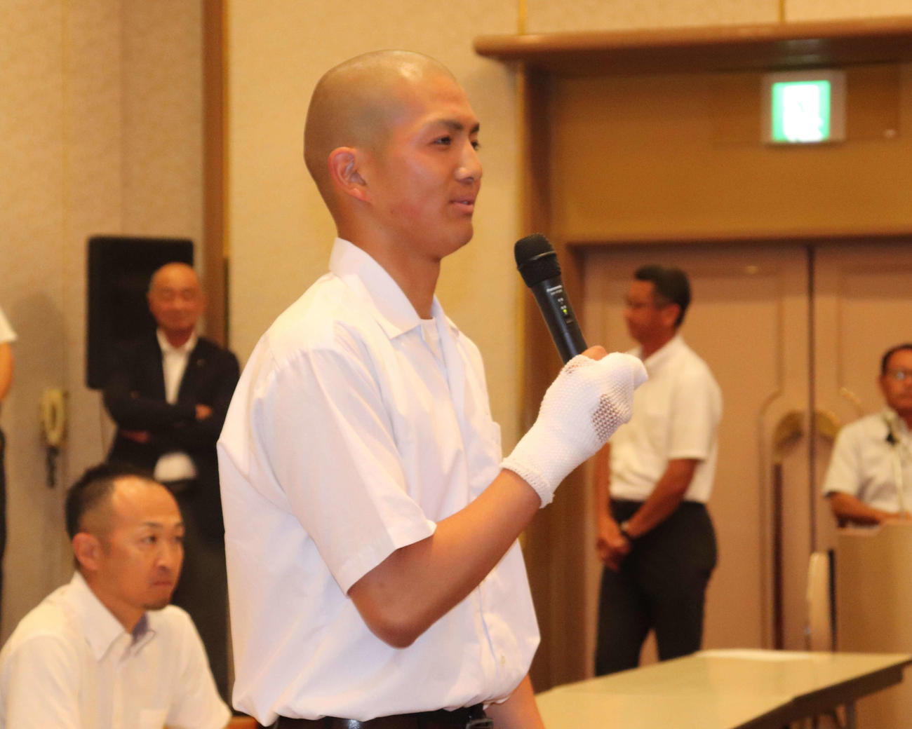 大阪大会開会式で選手宣誓に決まった、今宮工科の大山現太主将（3年）