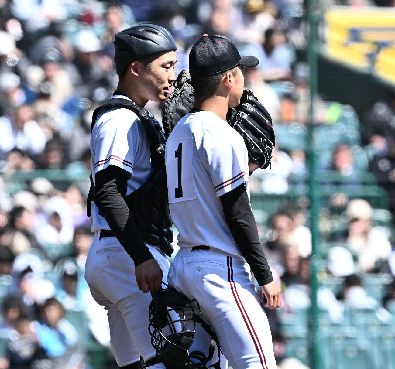 広陵・只石貫太（左）高尾響（2024年3月撮影）